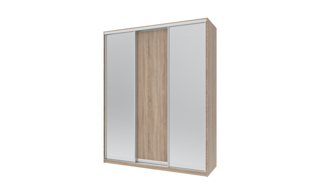Tolóajtós gardróbszekrény Doros City light Sonoma tölgy 1 bútorlap / 2 tükör 180х60х225 (44900030)