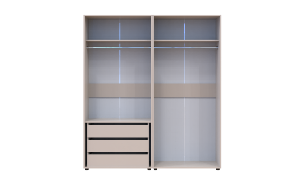 Gardróbszekrény fiókokkal Doros Kasper Kasmír 2+2 ajtó 180x48x204 (42005728)