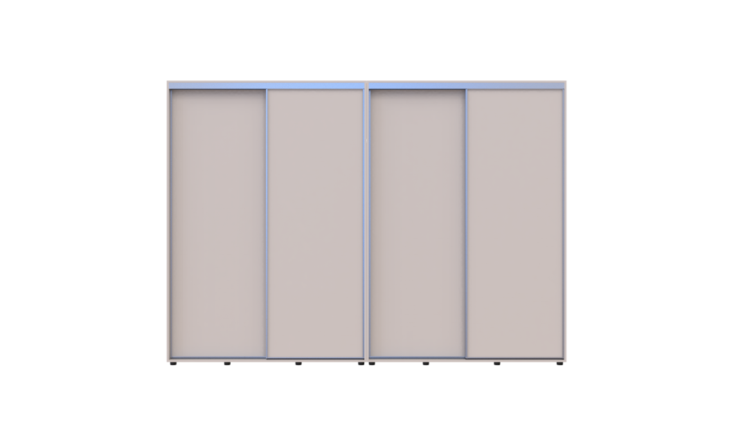 Tolóajtós gardróbszekrény Doros Sigma Slim kasmír 2+2 ajtó 300x60x214.4 (42005607)
