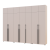 Gardróbszekrény fiókokkal, polcokkal és felsőszekrénnyel Doros Kasper Kasmír 2+3+2 ajtó 315x48x245 (42005740)