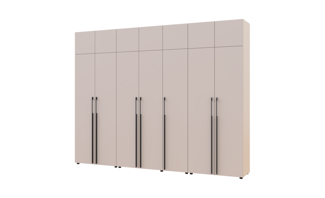 Gardróbszekrény fiókokkal, polcokkal és felsőszekrénnyel Doros Kasper Kasmír 2+3+2 ajtó 315x48x245 (42005740)