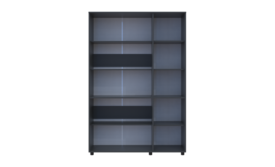 Nyílóajtós gardrobszekrény Doros Thorn Antracit 3 ajtó polcokkal 135x51,6x200 (44900492)