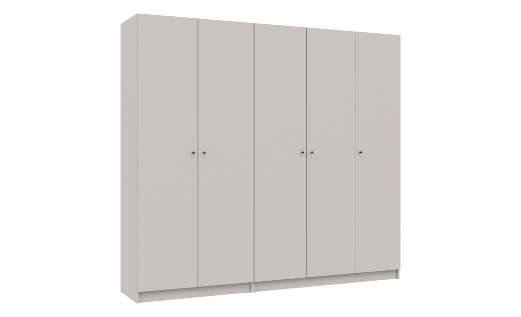 Nyílóajtós gardróbszekrény Doros Promo kasmír 2+3 bútorlap 225x48x204 (80737673)