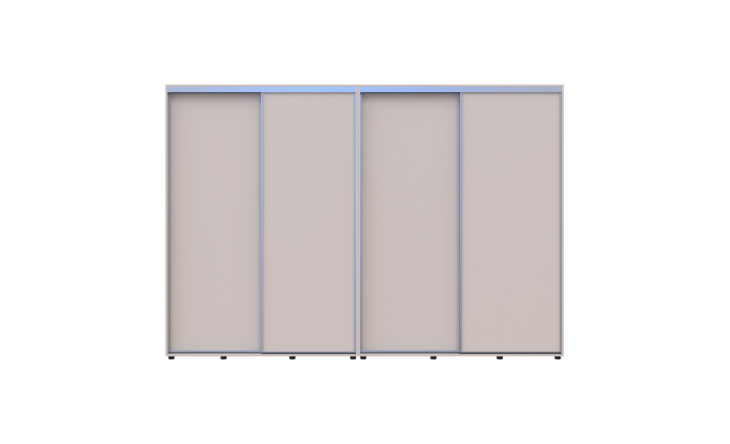 Tolóajtós gardróbszekrény Doros Sigma Slim kasmír 2+2 ajtó 310x45x214.4 (42005608)