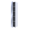 Nyílóajtós gardróbszekrény Doros Gelár Fehér Tükör 39x49,5x203,4 (44900242)