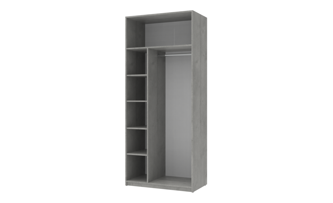 Nyílóajtós gardróbszekrény Doros Ken Beton/Fehér 2 bútorlap 90x52x210 (80737020)