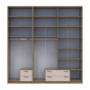 Nyílóajtós gardrobszekrény Doros Rondi magas felsőszekrénnyel és tükörrel Artisan tölgy/Kasmír 2+4 ajtós 242х52х260 (42005681)