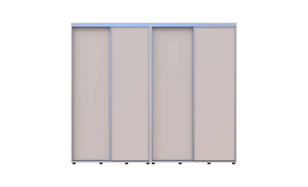 Tolóajtós gardróbszekrény Doros Sigma Slim kasmír 2+2 ajtó 250x45x214.4 (42005596)