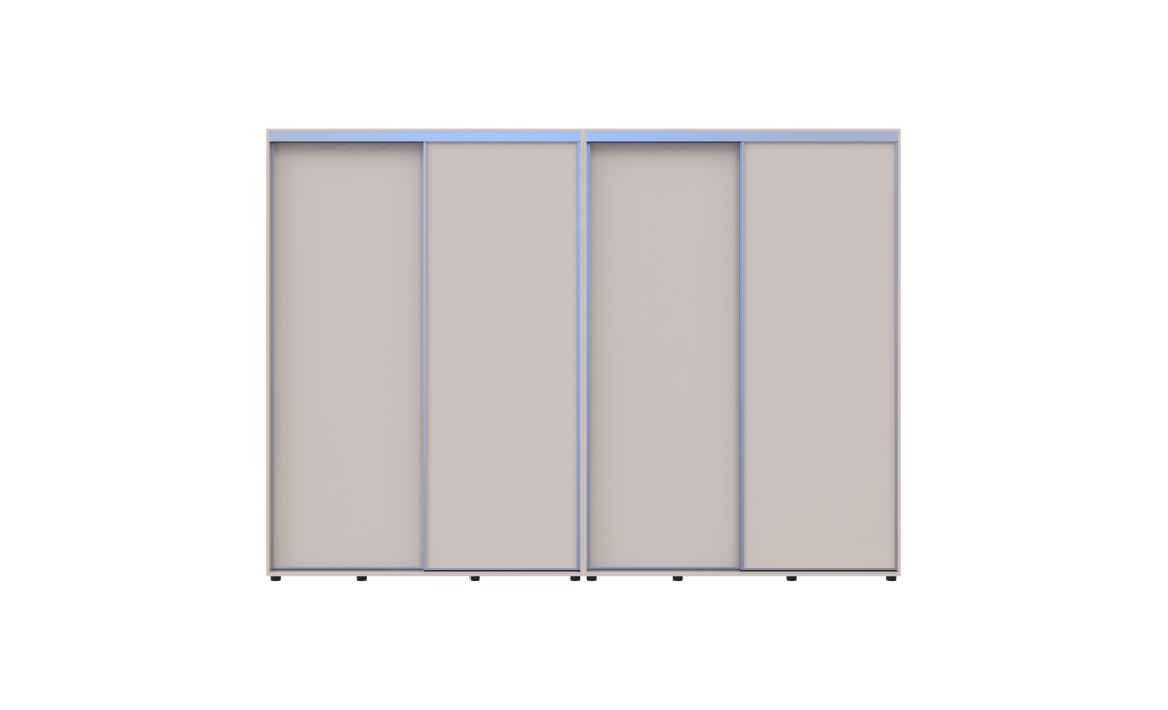 Tolóajtós gardróbszekrény Doros Sigma Slim kasmír 2+2 ajtó 300x45x214.4 (42005606)