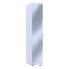 Nyílóajtós gardróbszekrény Doros Gelár Fehér Tükör 39x49,5x203,4 (44900242)