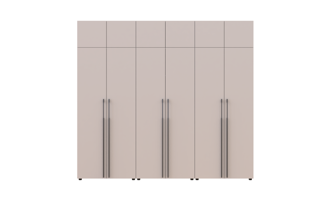 Gardróbszekrény fiókokkal, polcokkal és felsőszekrénnyel Doros Kasper Kasmír 2+2+2 ajtó 270x48x245 (42005732)