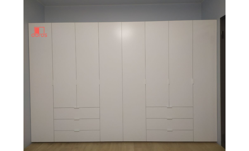 Nyílóajtós gardróbszekrény Doros Gelár szett Fehér 4+4 bútorlap 310x49,5x203,4 (42002121)