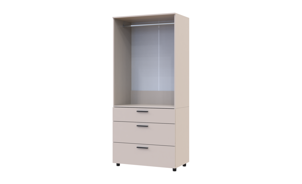 Nyílóajtós gardrobszekrény Doros Thorn Kasmír 2 ajtó/3 fiók vállfás 90x51,6x200 (44900449)