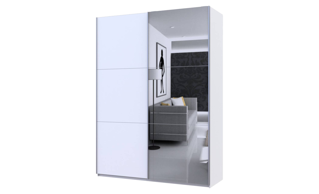 Tolóajtós gardróbszekrény Doros G-Caiser Fehér / Fehér 1 ajtó / 1 Tükör 180x60x240 (42005028)