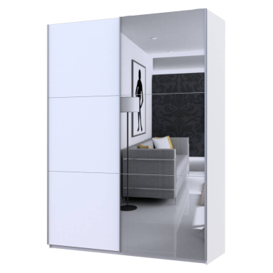 Tolóajtós gardróbszekrény Doros G-Caiser Fehér / Fehér 1 ajtó / 1 Tükör 180x60x240 (42005028)
