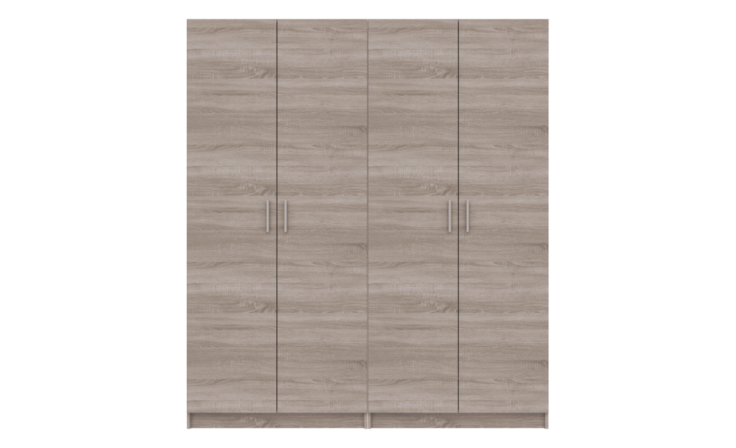 Gardróbszekrény szett Doros Promo polcokkal Sonoma tölgy 2+2 bútorlap 180x48x204 (44900287)