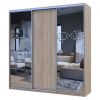 Tolóajtós gardróbszekrény Doros City light Sonoma tölgy 1 bútorlap / 2 tükör 225х60х225 (42002136)