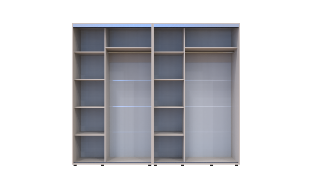 Tolóajtós gardróbszekrény Doros Sigma Slim kasmír 2+2 ajtó 250x60x214.4 (42005597)