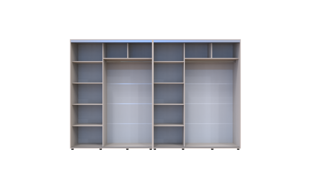 Tolóajtós gardróbszekrény Doros Sigma Slim kasmír 2+2 ajtó 330x60x214.4 (42005613)