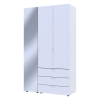 Nyílóajtós gardróbszekrény Doros Gelár Fehér 2 bútorlap / Tükör 116,5x49,5x203,4 (42002154)