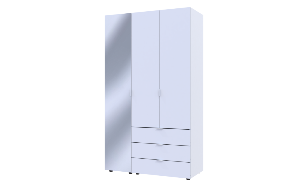 Nyílóajtós gardróbszekrény Doros Gelár Fehér 2 bútorlap / Tükör 116,5x49,5x203,4 (42002154)