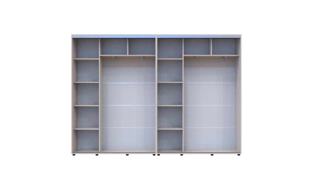 Tolóajtós gardróbszekrény Doros Sigma Slim kasmír 2+2 ajtó 300x45x214.4 (42005606)