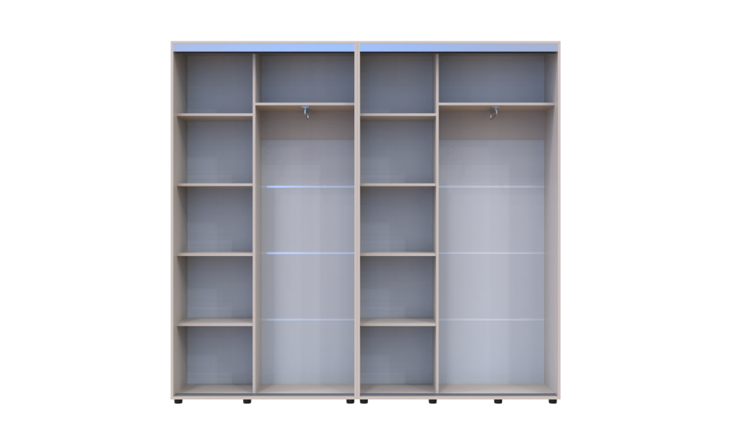 Tolóajtós gardróbszekrény Doros Sigma Slim kasmír 2+2 ajtó 230x45x214.4 (42005592)