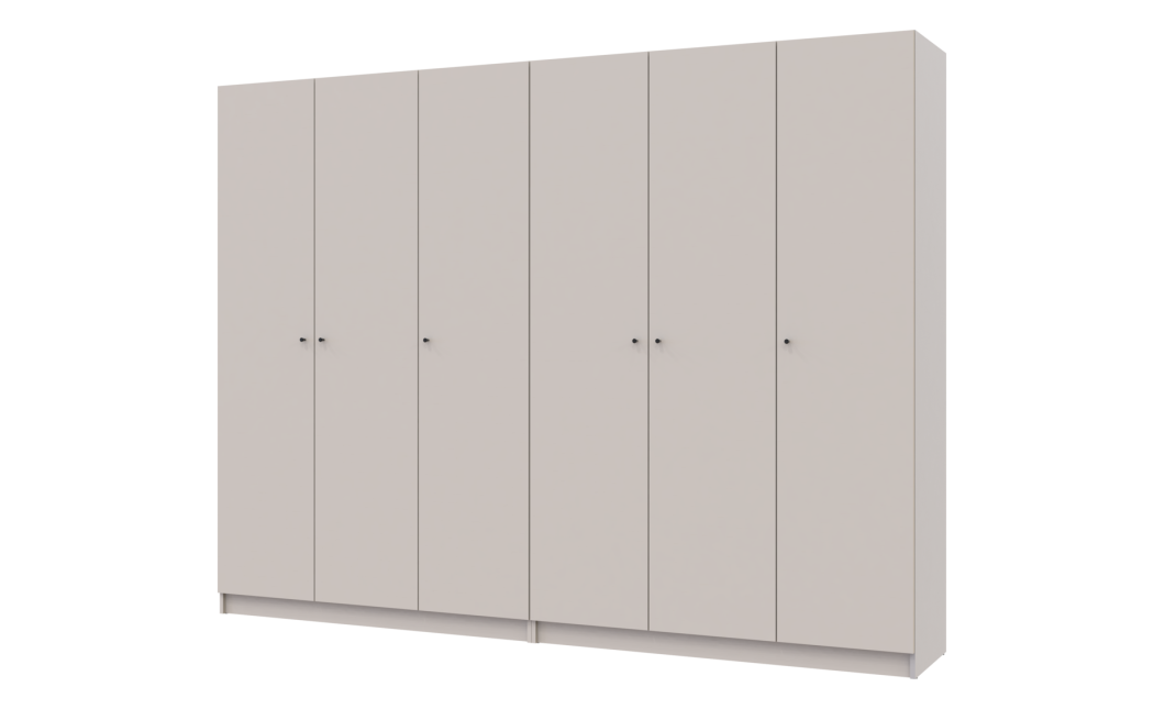 Nyílóajtós gardróbszekrény Doros Promo kasmír 3+3 bútorlap 270x48x204 (80737674)