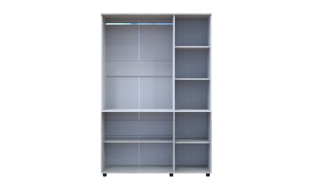 Nyílóajtós gardrobszekrény Doros Thorn Natti Lúcc/Fehér 3 ajtó vállfás 135x51,6x200 (44900507)