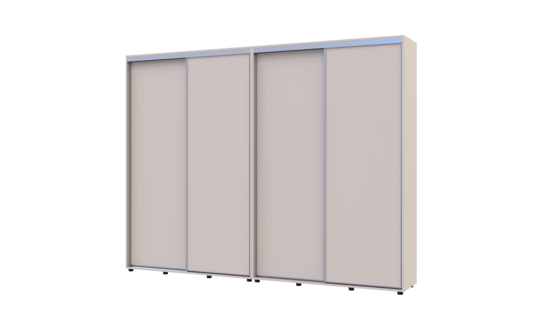 Tolóajtós gardróbszekrény Doros Sigma Slim kasmír 2+2 ajtó 280x45x214.4 (42005602)