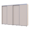 Tolóajtós gardróbszekrény Doros Sigma Slim kasmír 2+2 ajtó 290x60x214.4 (42005605)