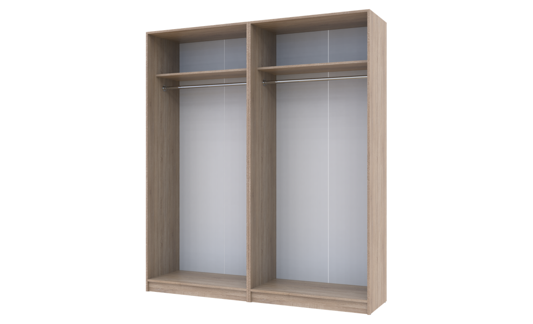 Nyílóajtós gardróbszekrény Doros Promo Sonoma tölgy 2+2 bútorlap 180x48x204 (42005007)