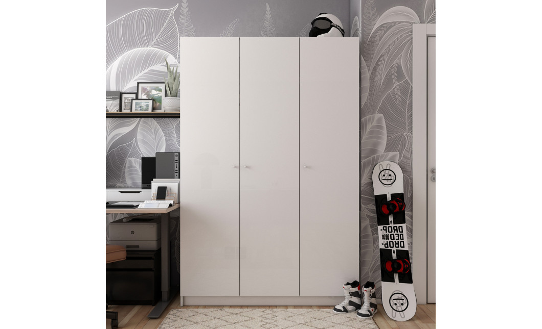 Nyílóajtós gardróbszekrény Doros Promo Fehér 3 bútorlap 135x48x204 (80737071)