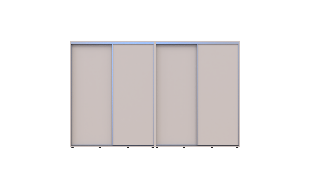 Tolóajtós gardróbszekrény Doros Sigma Slim kasmír 2+2 ajtó 340x60x214.4 (42005615)