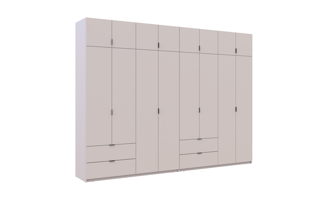 Gardróbszekrény szett Doros Lukas kasmír/kasmír 4+4 ajtós 320x50x240 (42005128)