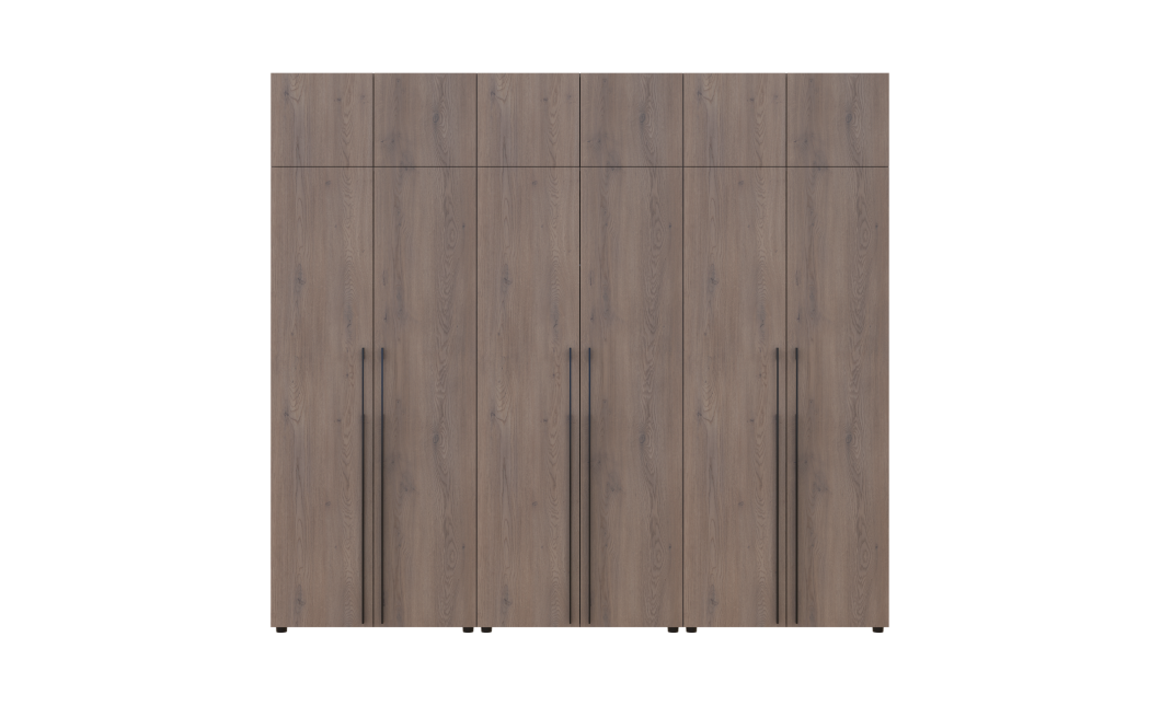 Gardróbszekrény fiókokkal, polcokkal és felsőszekrénnyel Doros Kasper Cremona Cannolo 2+2+2 ajtó 270x48x245 (42005733)