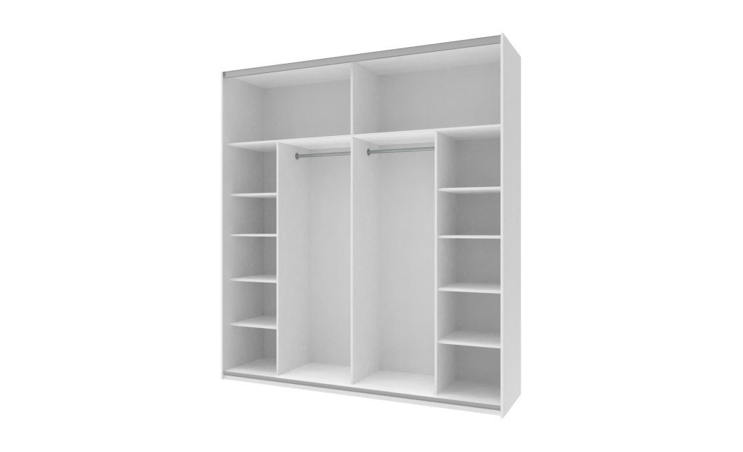 Tolóajtós gardróbszekrény Doros G-Caiser Fehér /  Beton 2 bútorlap 4 rész 220x60x240 (42003004)
