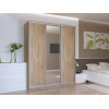 Tolóajtós gardróbszekrény Doros City light Sonoma tölgy 2 bútorlap / 1 tükör 180х60х225 (41070010)
