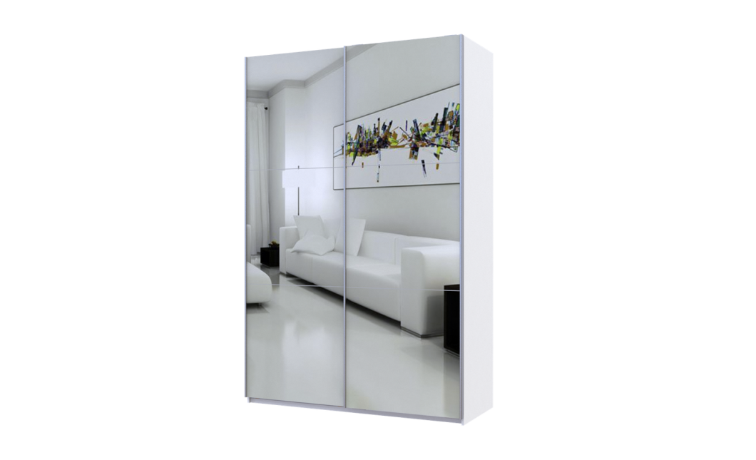 Tolóajtós gardróbszekrény Doros G-Caiser Fehér 2 Tükör / 3 rész 160x60x240 (42002102)