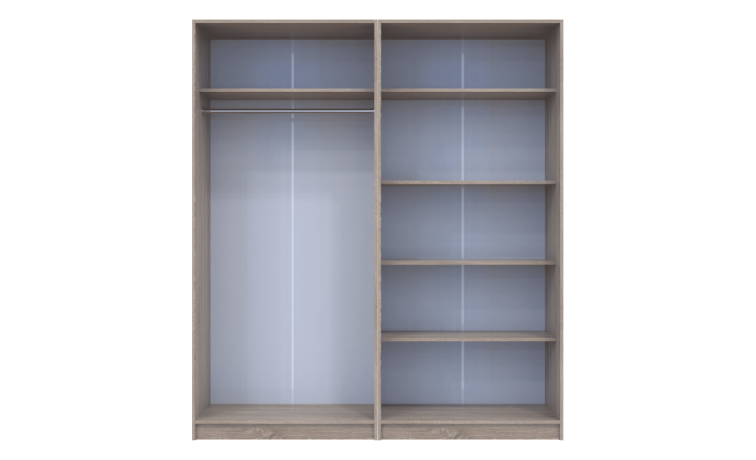 Gardróbszekrény szett Doros Promo polcokkal Sonoma tölgy 2+2 bútorlap 180x48x204 (44900287)
