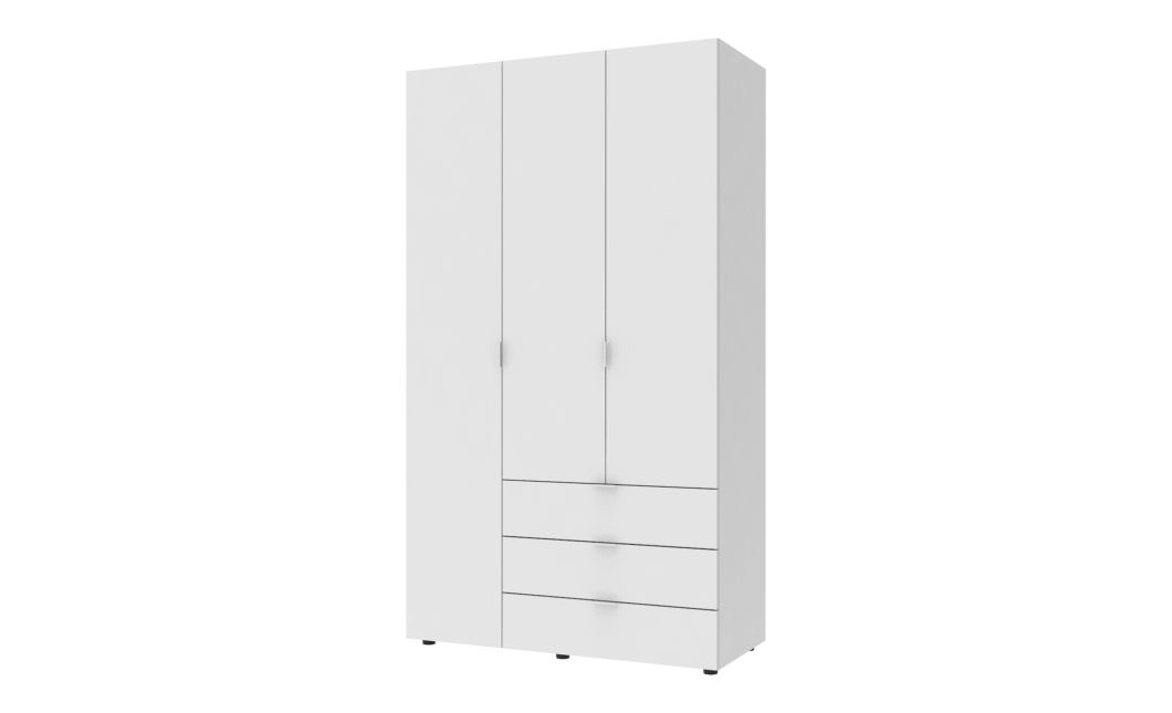 Nyílóajtós gardróbszekrény Doros Gelár Fehér 3 bútorlap 116,2x49,5x203,4 (80397641)