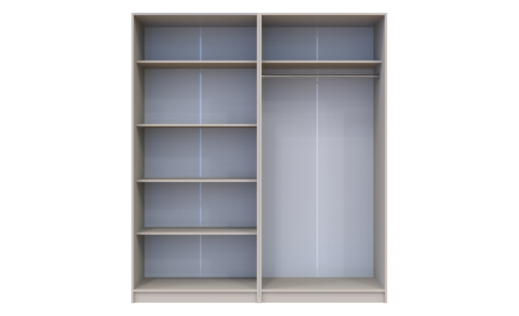 Gardróbszekrény szett Doros Promo polcokkal Kasmír 2+2 bútorlap 180x48x204 (44900290)