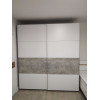 Tolóajtós gardróbszekrény Doros G-Caiser Fehér /  Beton 2 bútorlap 4 rész 220x60x240 (42003004)