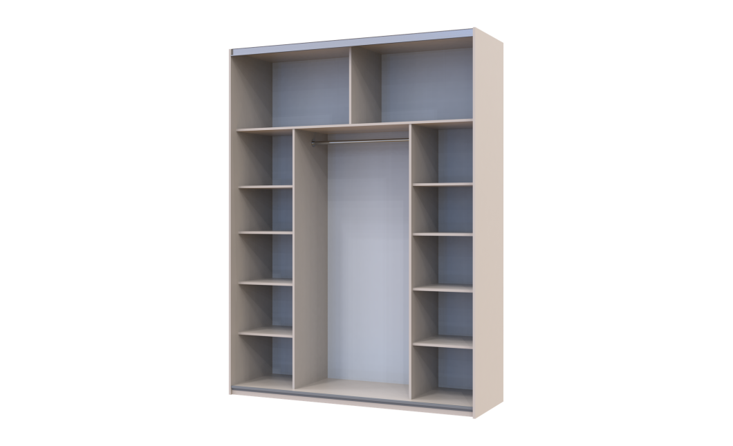 Tolóajtós gardróbszekrény Doros G-Caiser Kasmír / Fehér 1 bútorlap / 1 üveg 3 rész 180x60x240 (42005322)