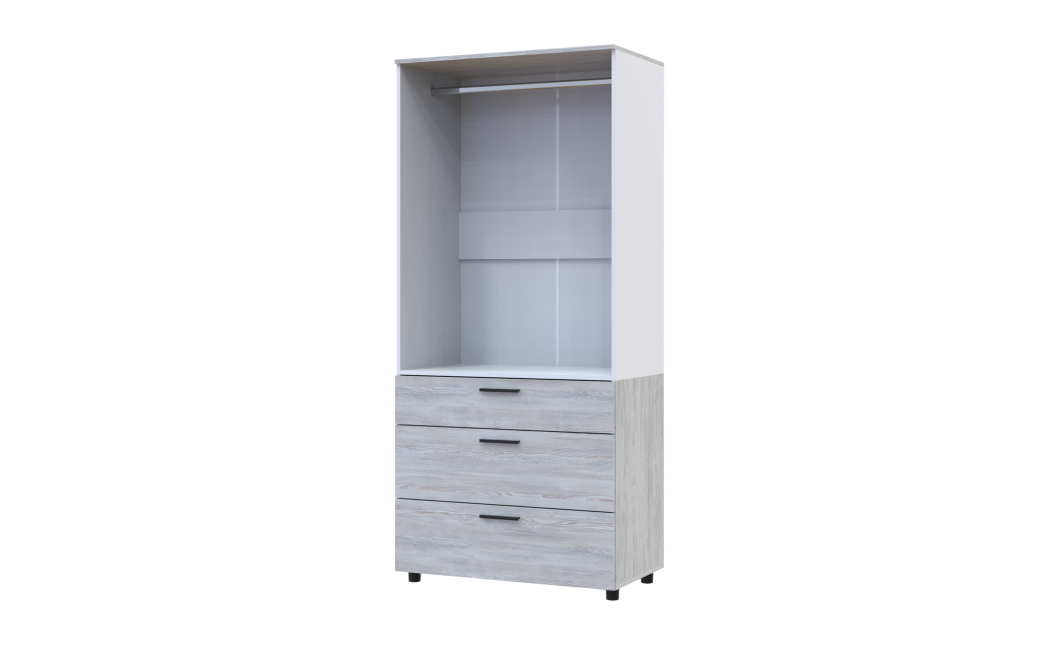 Nyílóajtós gardrobszekrény Doros Thorn Natti Lúcc/Fehér 2 ajtó/3 fiók vállfás 90x51,6x200 (44900461)