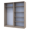 Gardróbszekrény szett Doros Promo polcokkal Sonoma tölgy 2+2 bútorlap 180x48x204 (44900287)