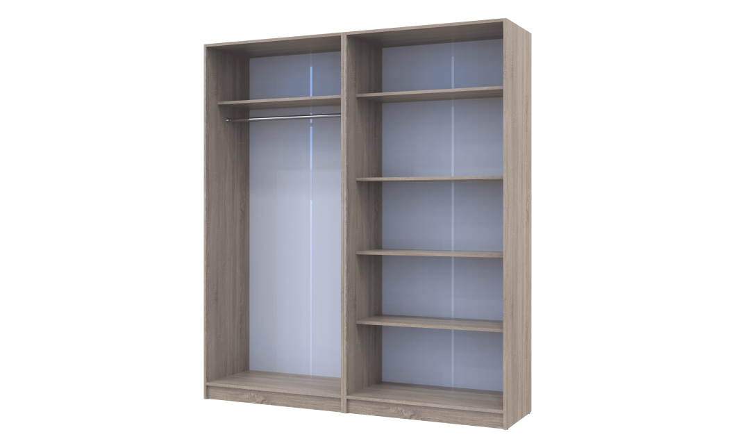 Gardróbszekrény szett Doros Promo polcokkal Sonoma tölgy 2+2 bútorlap 180x48x204 (44900287)