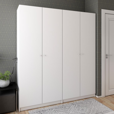 Nyílóajtós gardróbszekrény Doros Promo Fehér 2+2 bútorlap 180x48x204 (42005008)