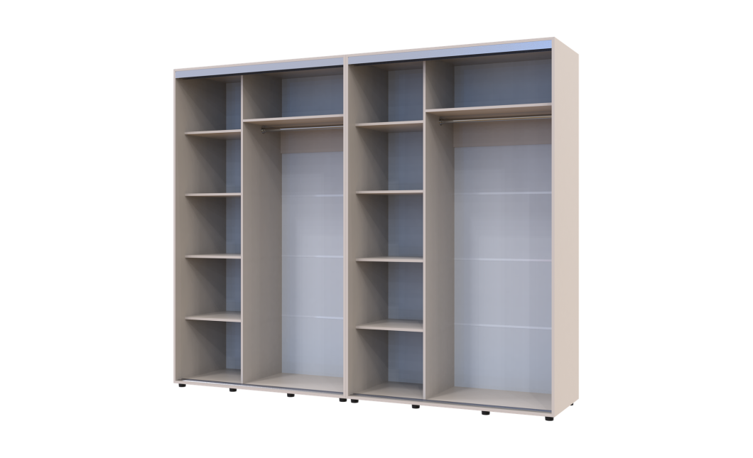 Tolóajtós gardróbszekrény Doros Sigma Slim kasmír 2+2 ajtó 260x60x214.4 (42005599)