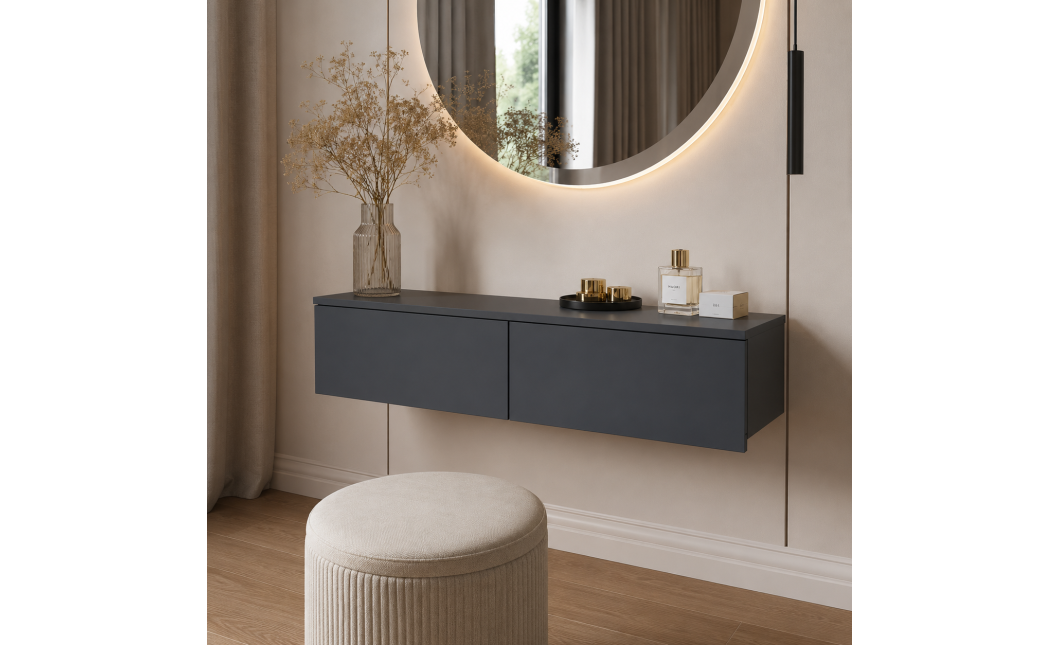 Smink asztal Doros Levia Grafitszürke 2F 100х32х22 (41516089)